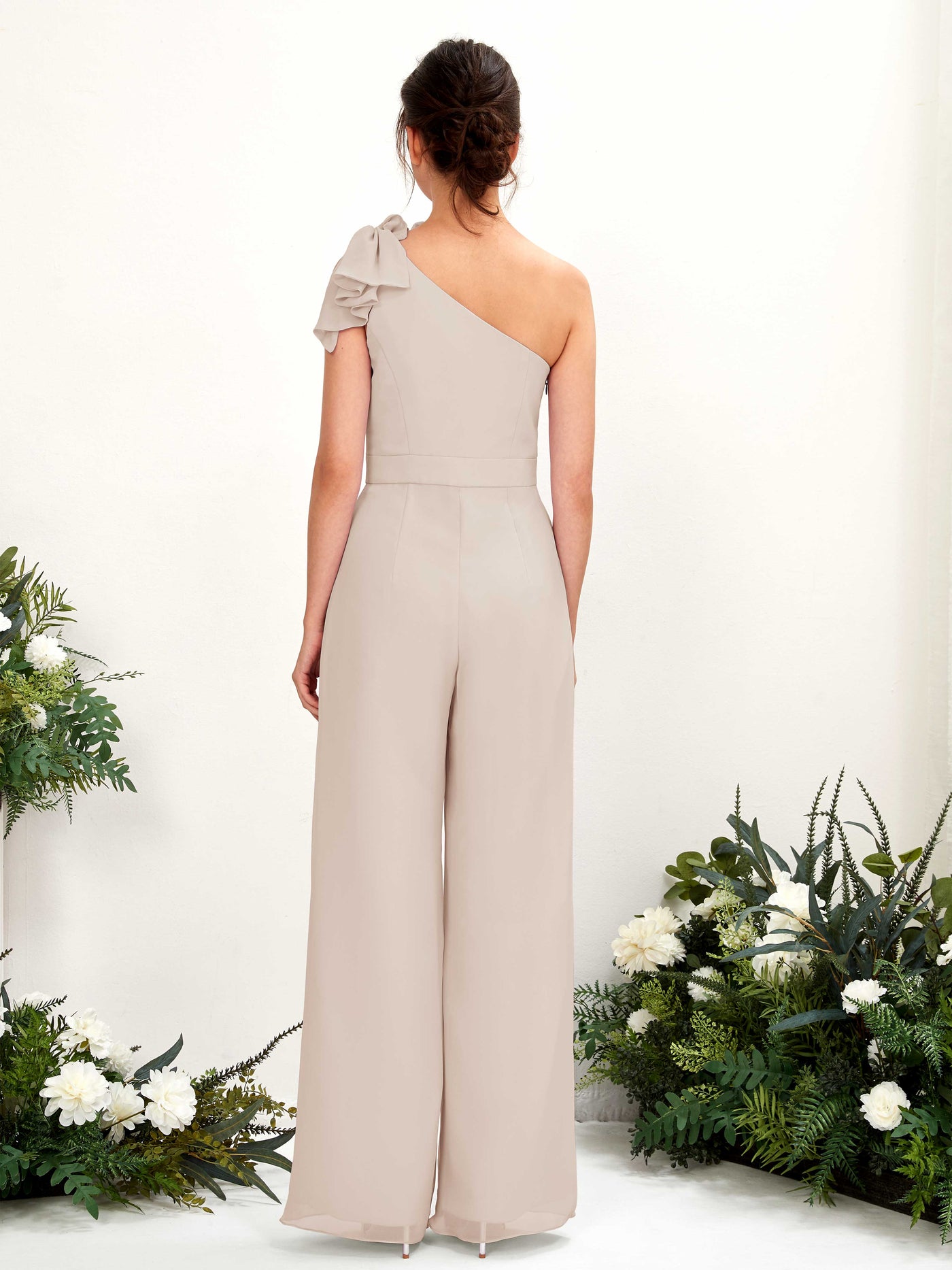 Carlyna Combinaison Décolleté Asymétrique Longueur ras du sol Robes de demoiselle d'honneur Champagne #couleur_champagne