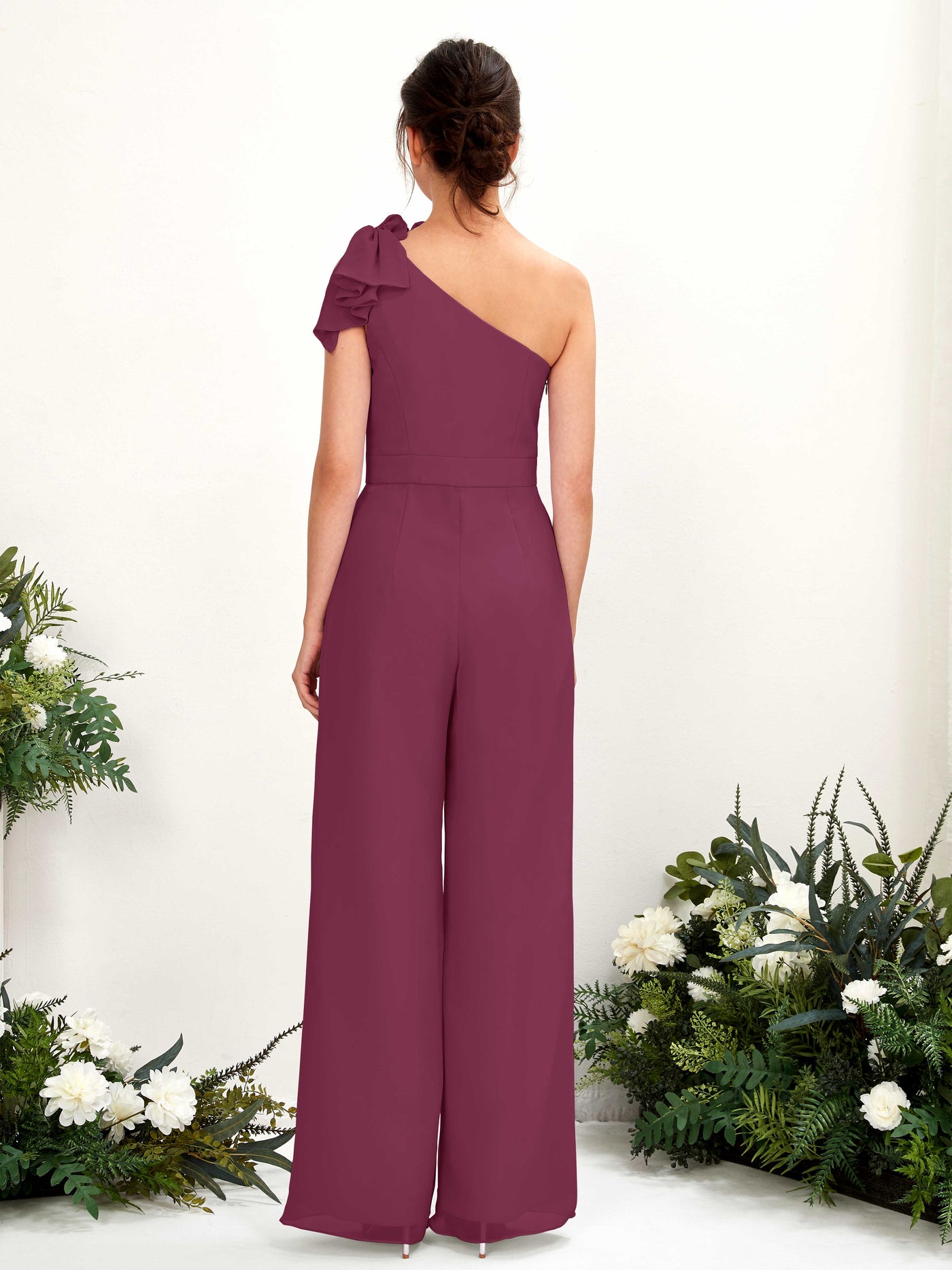 Carlyna Combinaison Décolleté Asymétrique Longueur ras du sol Robes de demoiselle d'honneur Chianti #couleur_chianti
