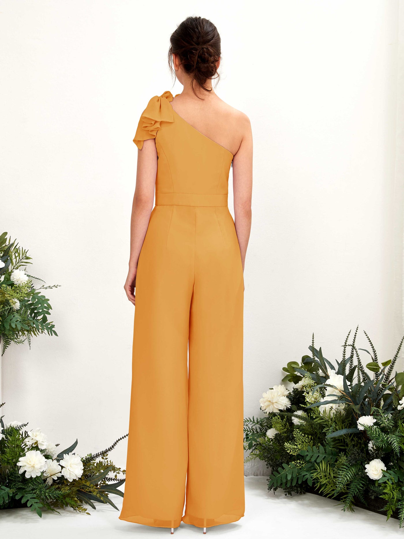 Carlyna Combinaison Décolleté Asymétrique Longueur ras du sol Robes de demoiselle d'honneur Mangue #couleur_mangue