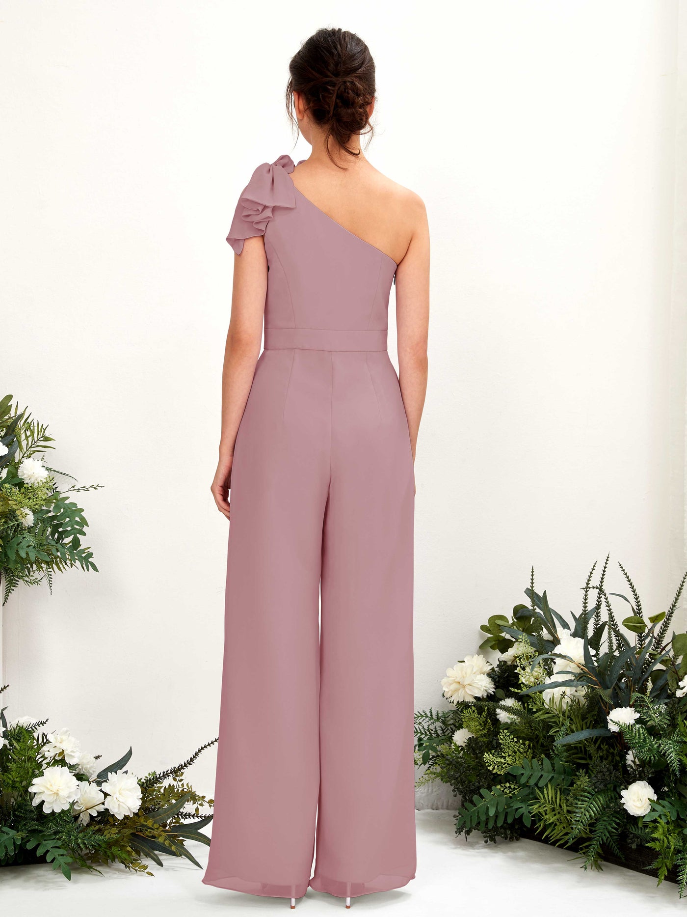 Carlyna Combinaison Décolleté Asymétrique Longueur ras du sol Robes de demoiselle d'honneur Mauve Vintage #couleur_mauve-vintage