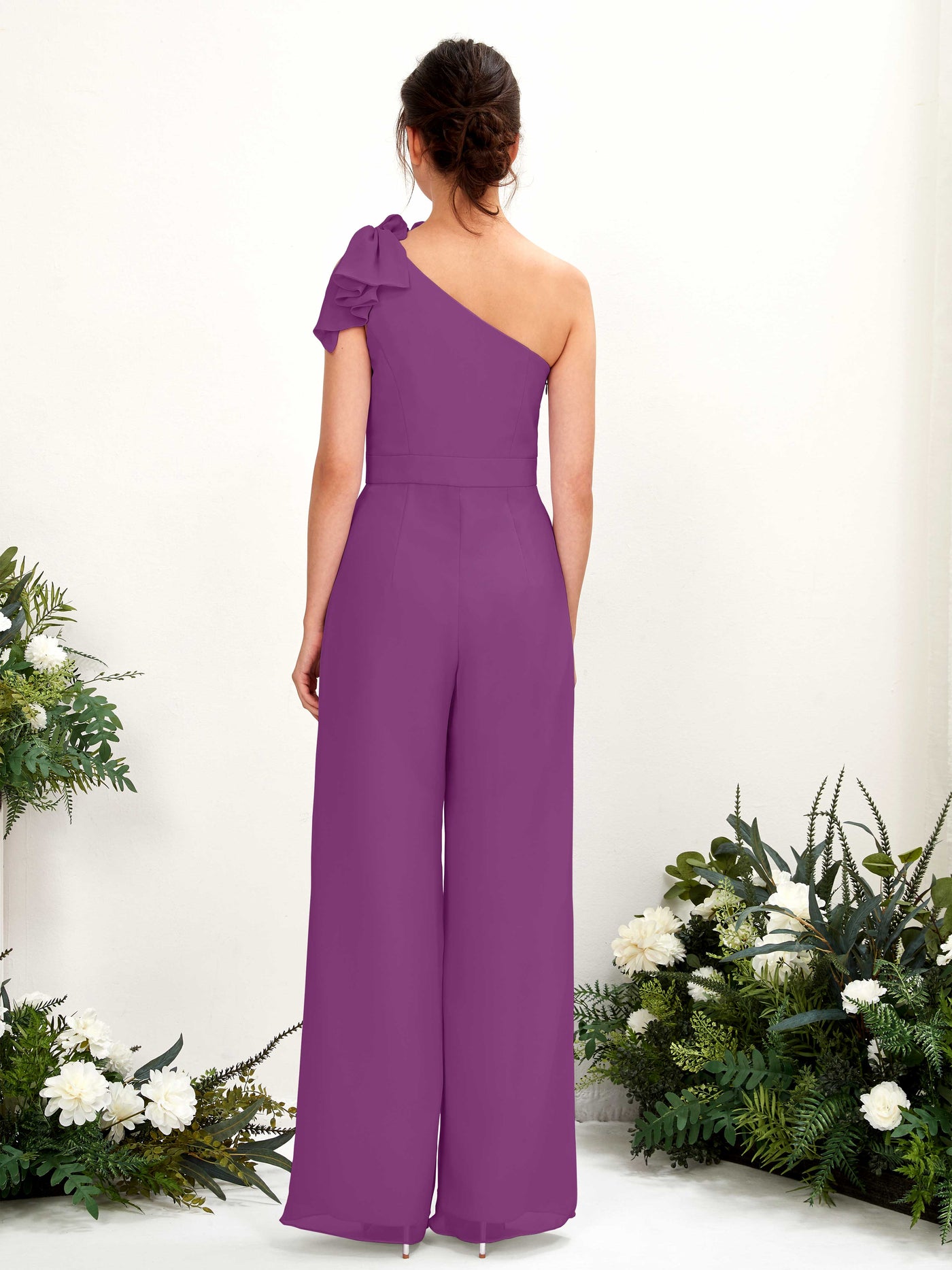 Carlyna Combinaison Décolleté Asymétrique Longueur ras du sol Robes de demoiselle d'honneur Violet #couleur_violet