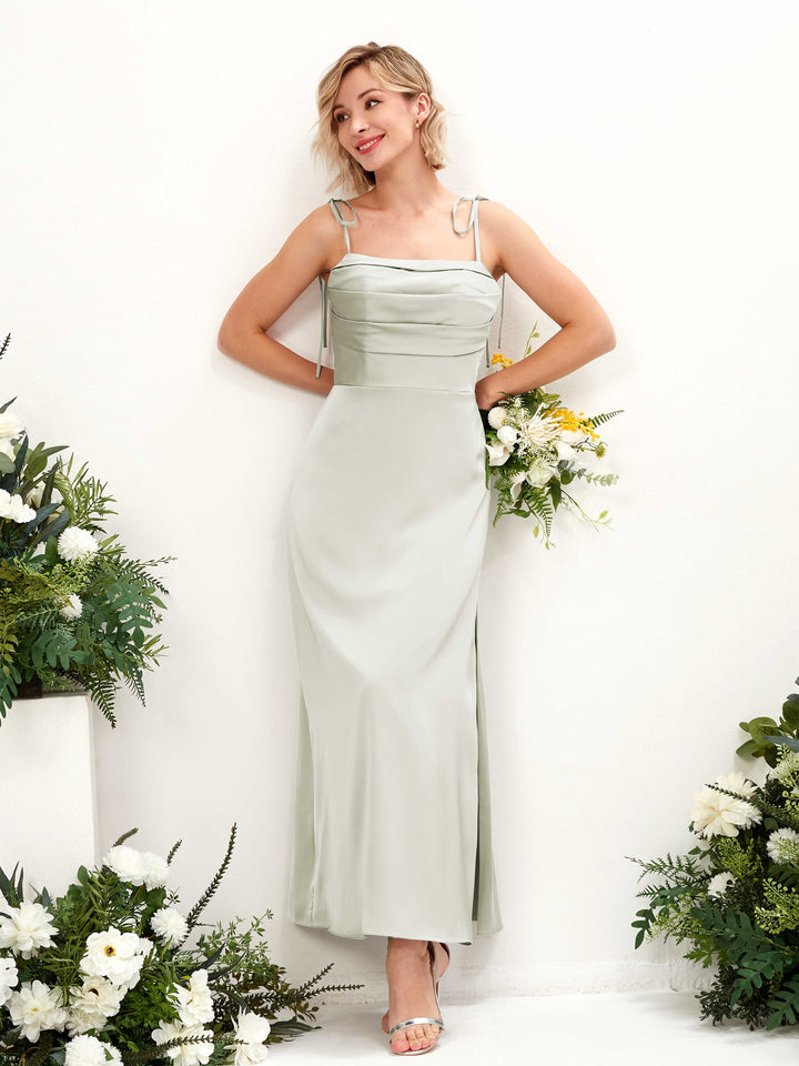 Carlyna Empire Col bénitier Longueur mollet Satin Robe de demoiselle d&