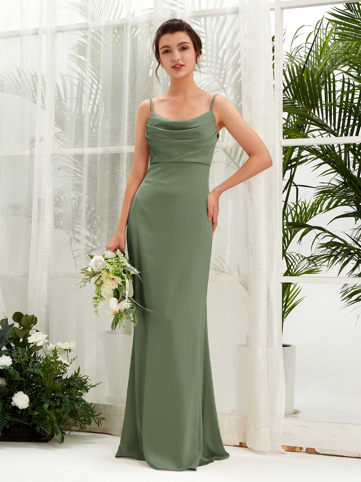 Carlyna Empire Col bénitier Longueur ras du sol Satin Froncé Robes de demoiselle d&