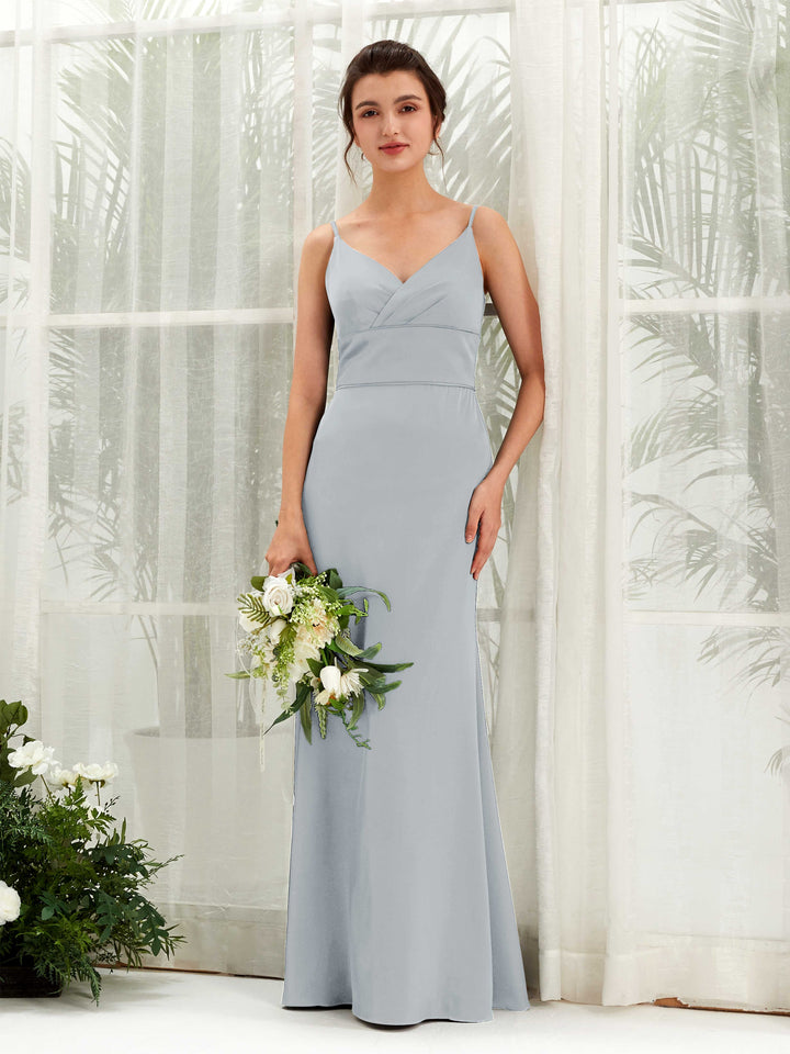 Carlyna Empire Col V Longueur Ras du Sol Satin Robe de Demoiselle d&