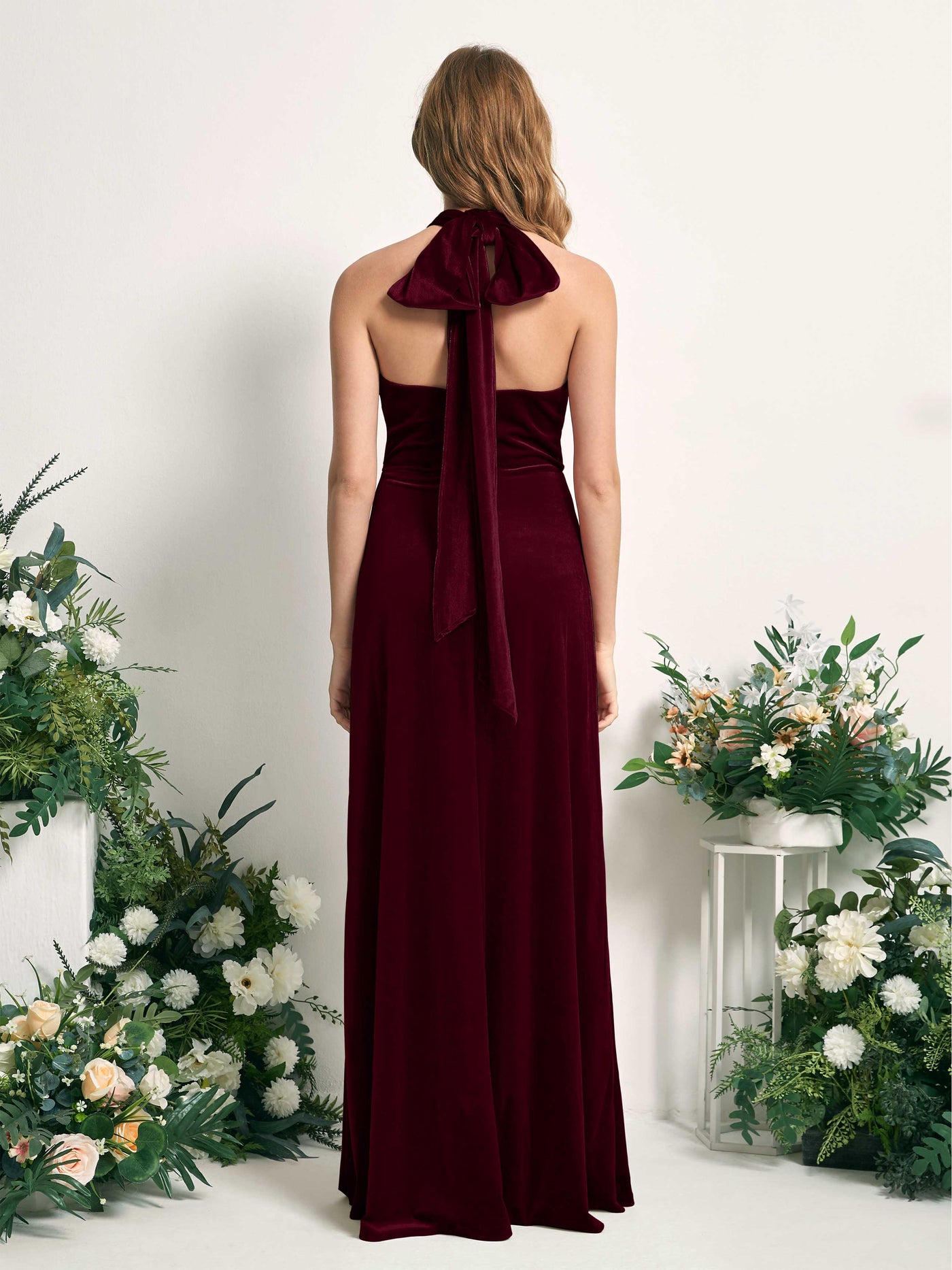 Carlyna Fourreau Convertible Longueur ras du sol Robes de demoiselle d'honneur Bordeaux #couleur_bordeaux