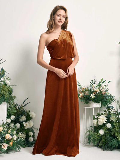 Carlyna Fourreau Convertible Longueur ras du sol Robes de demoiselle d'honneur Orange Brûlé #couleur_orange-br-l