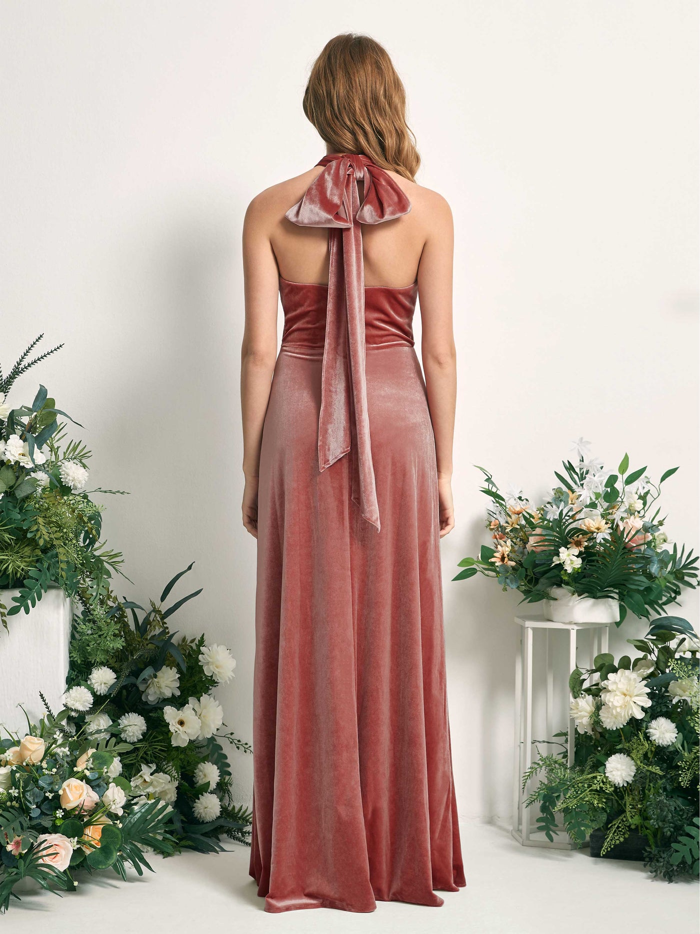 Carlyna Fourreau Convertible Longueur ras du sol Robes de demoiselle d'honneur Rose Poussiéreux #couleur_rose-poussi-reux