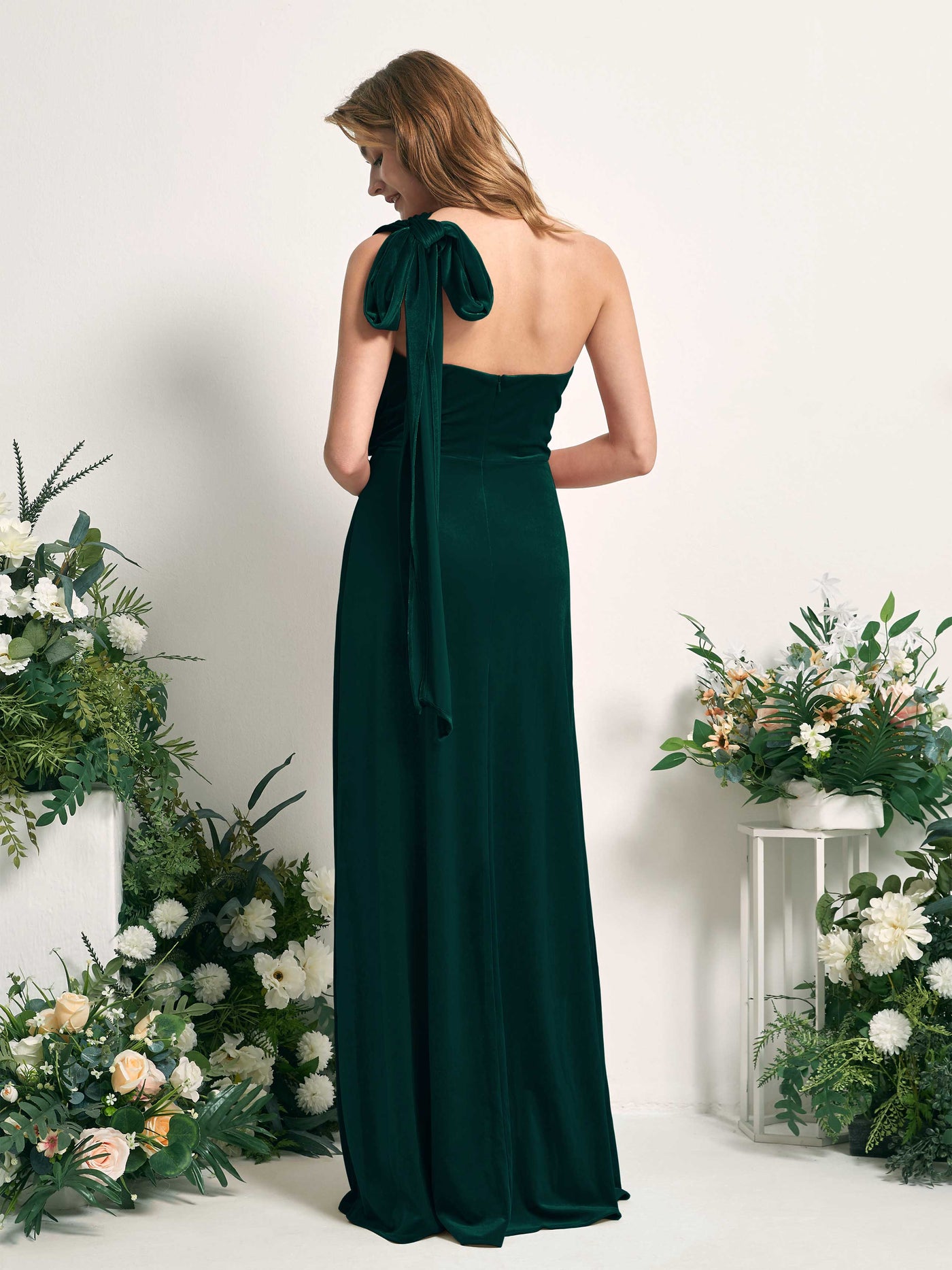 Carlyna Fourreau Convertible Longueur ras du sol Robes de demoiselle d'honneur Vert Chasseur #couleur_vert-chasseur