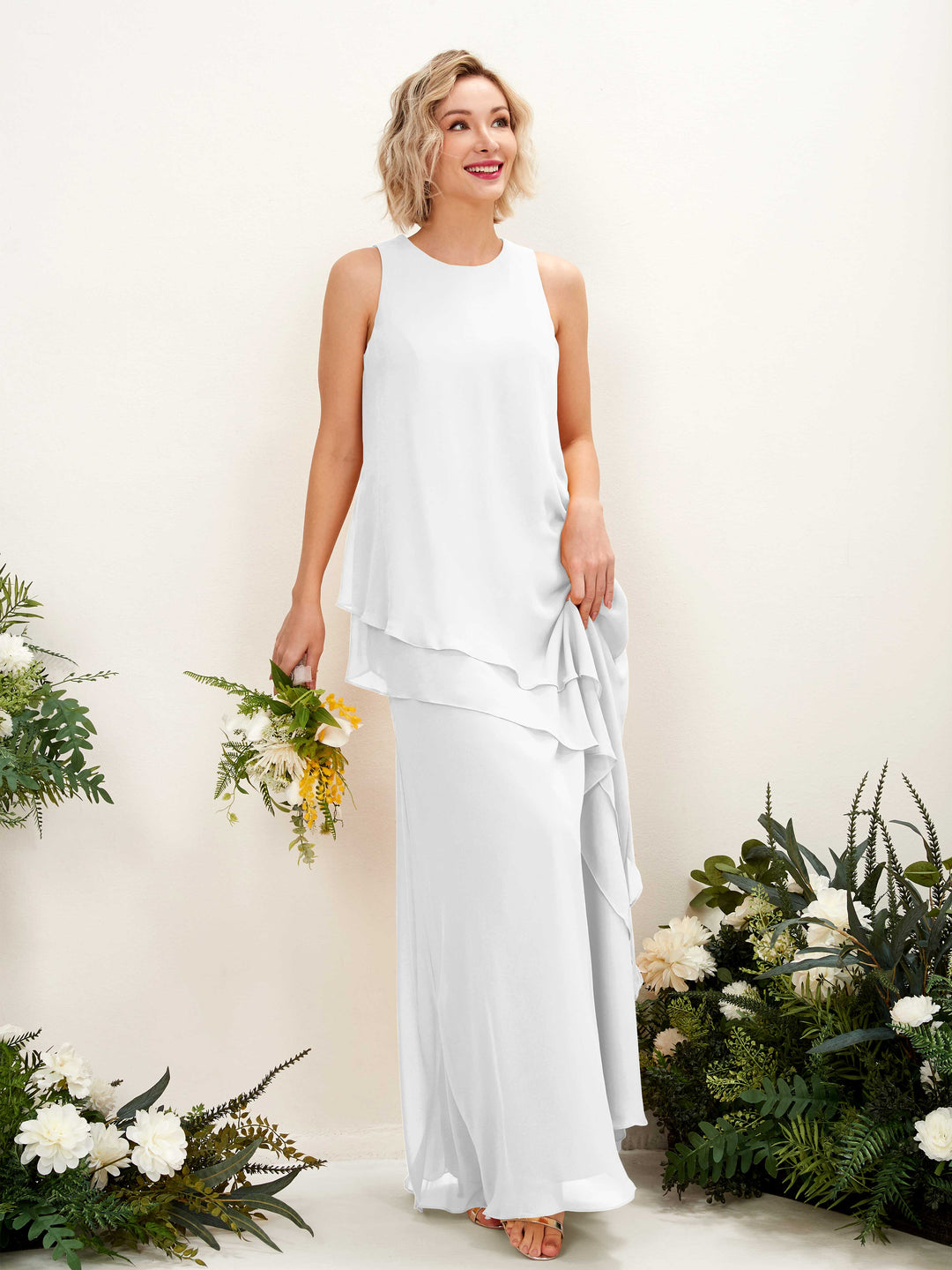 Carlyna Fourreau Longueur ras du sol Col rond Robe de demoiselle d&
