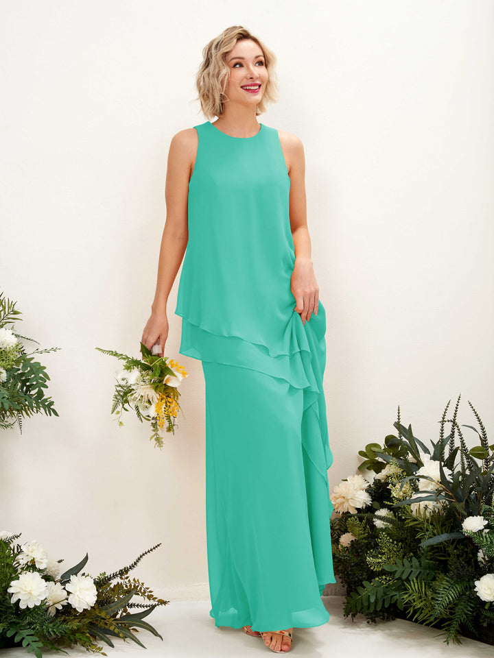Carlyna Fourreau Longueur ras du sol Col rond Robe de demoiselle d&