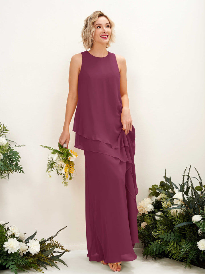 Carlyna Fourreau Longueur ras du sol Col rond Robe de demoiselle d&