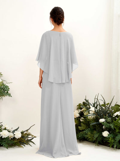 Carlyna Fourreau Silhouette Encolure bateau Cape Robes de demoiselle d'honneur Argent #couleur_argent