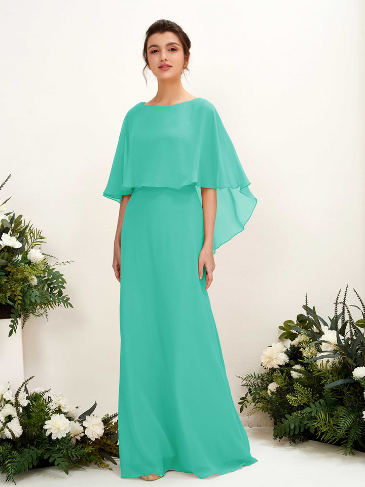 Carlyna Fourreau Silhouette Encolure bateau Cape Robes de demoiselle d&