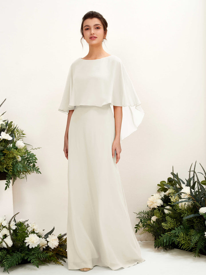Carlyna Fourreau Silhouette Encolure bateau Cape Robes de demoiselle d&