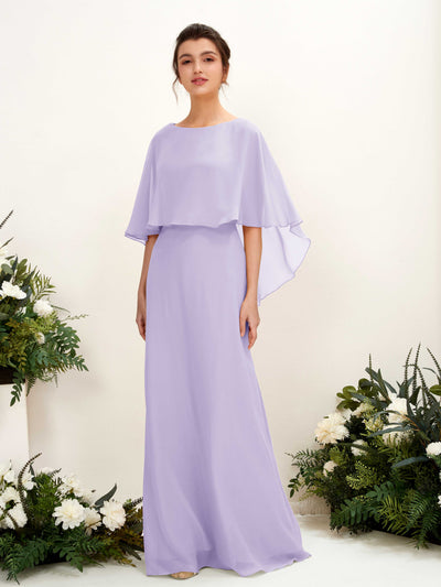 Carlyna Fourreau Silhouette Encolure bateau Cape Robes de demoiselle d'honneur Lilas #couleur_lilas
