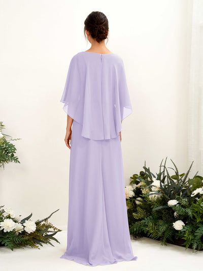 Carlyna Fourreau Silhouette Encolure bateau Cape Robes de demoiselle d'honneur Lilas #couleur_lilas