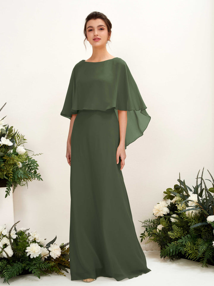Carlyna Fourreau Silhouette Encolure bateau Cape Robes de demoiselle d&