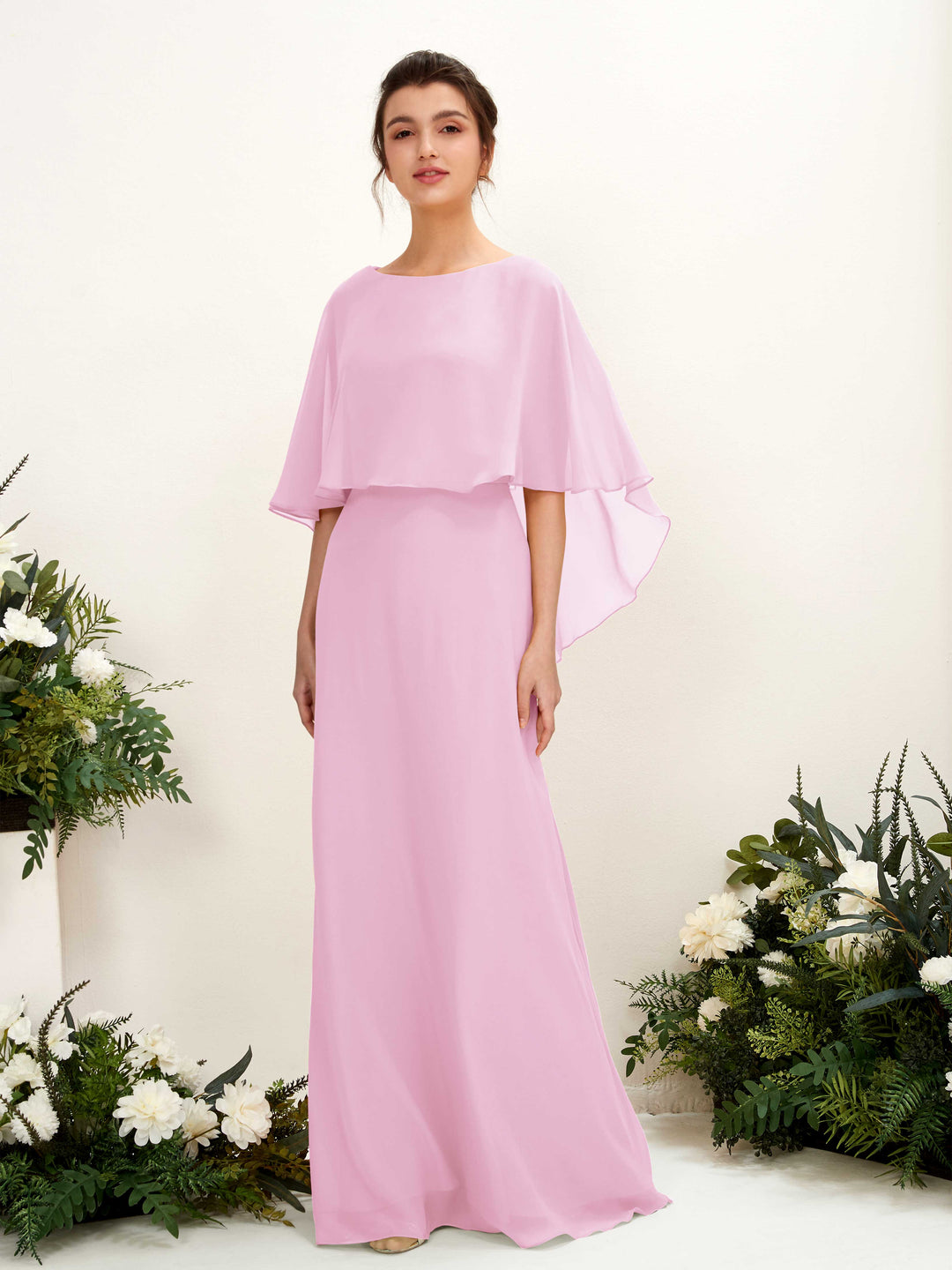Carlyna Fourreau Silhouette Encolure bateau Cape Robes de demoiselle d&