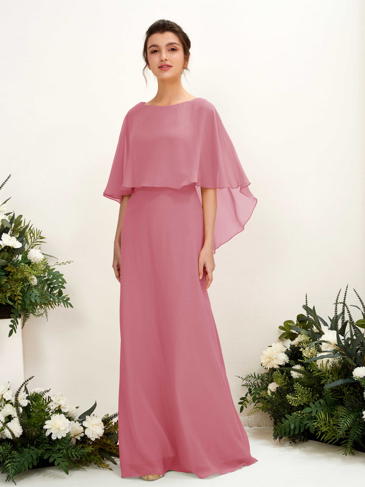 Carlyna Fourreau Silhouette Encolure bateau Cape Robes de demoiselle d&