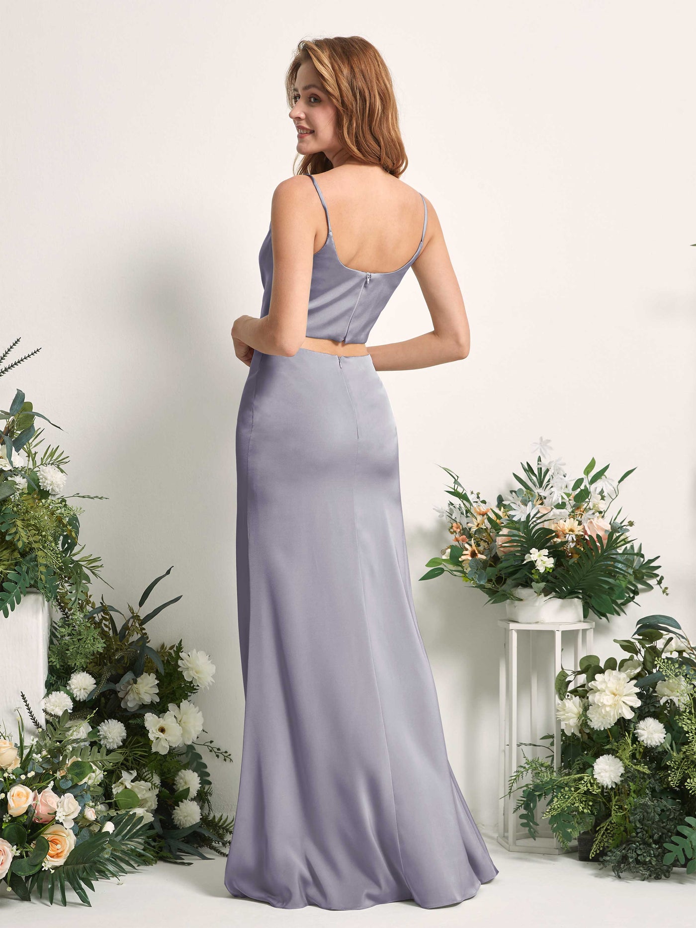 Carlyna Fourreau Sirène Col bénitier Longueur ras du sol Robes de demoiselle d'honneur Brume Violette #couleur_brume-violette