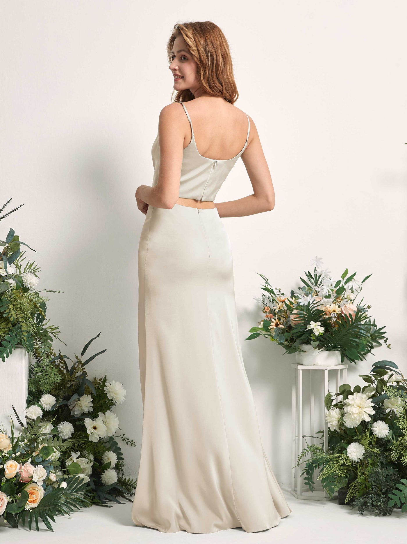 Carlyna Fourreau Sirène Col bénitier Longueur ras du sol Robes de demoiselle d'honneur Champagne #couleur_champagne