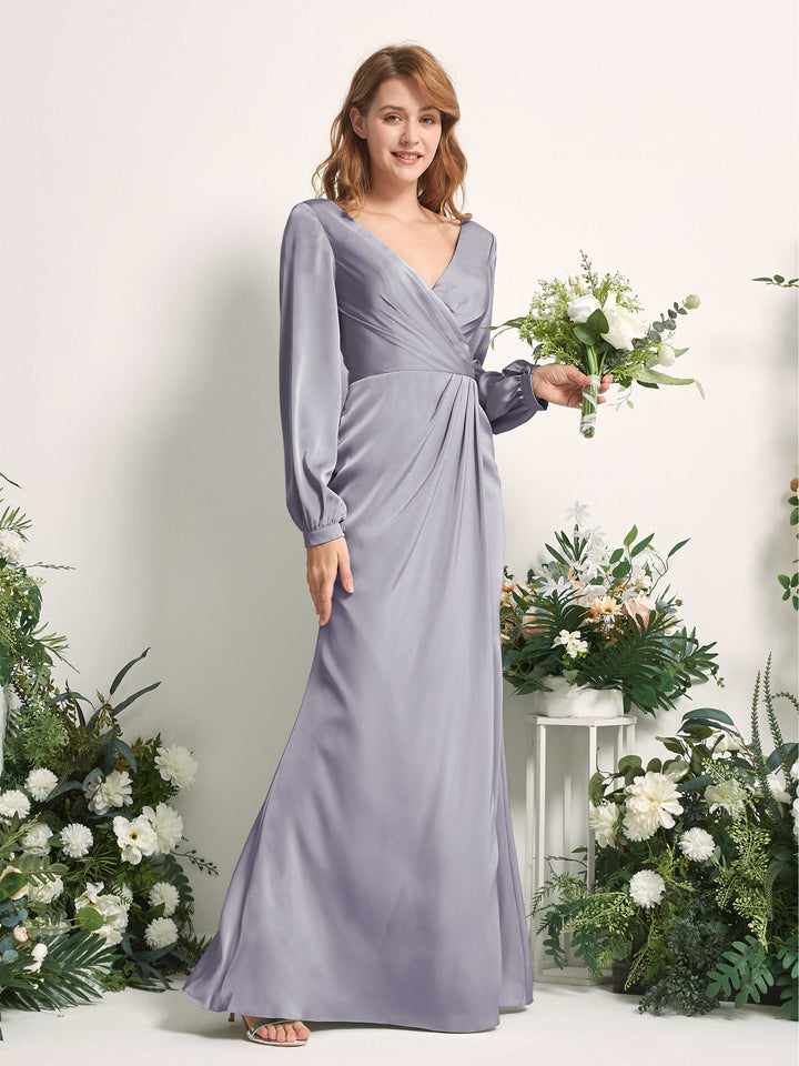 Carlyna Fourreau Sirène Col V Manches Longues Robes de demoiselle d&