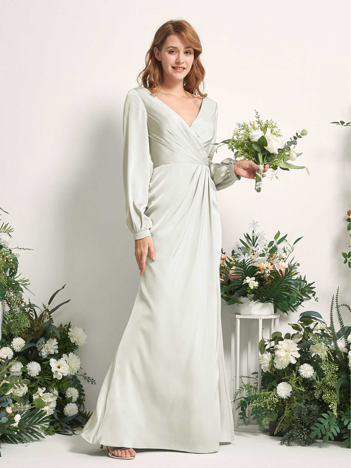 Carlyna Fourreau Sirène Col V Manches Longues Robes de demoiselle d&