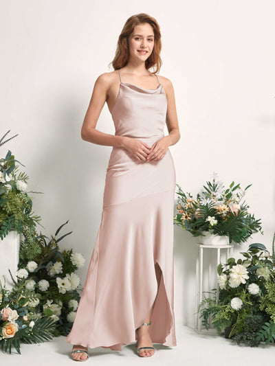 Carlyna Robe de demoiselle d'honneur Sirène Col bénitier Longueur ras du sol Rose Perle #couleur_rose-perle