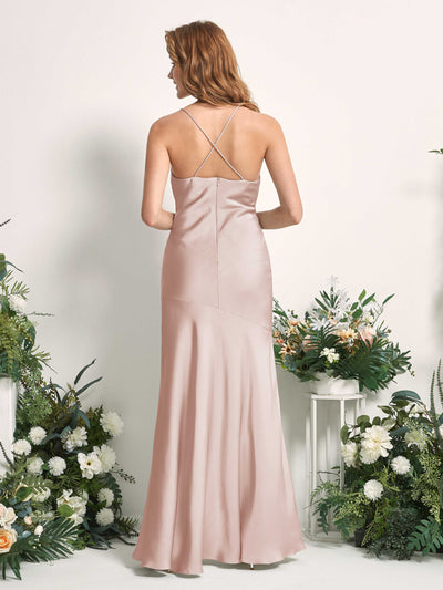 Carlyna Robe de demoiselle d'honneur Sirène Col bénitier Longueur ras du sol Rose Perle #couleur_rose-perle