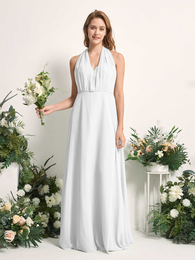 Carlyna Robe de demoiselle d'honneur Trapèze Col coeur Longueur ras du sol Blanc #couleur_blanc