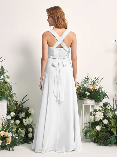 Carlyna Robe de demoiselle d'honneur Trapèze Col coeur Longueur ras du sol Blanc #couleur_blanc