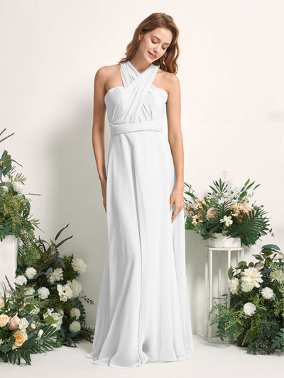 Carlyna Robe de demoiselle d'honneur Trapèze Col coeur Longueur ras du sol Blanc #couleur_blanc