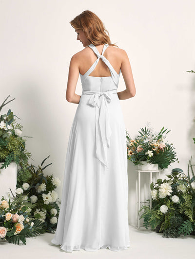 Carlyna Robe de demoiselle d'honneur Trapèze Col coeur Longueur ras du sol Blanc #couleur_blanc