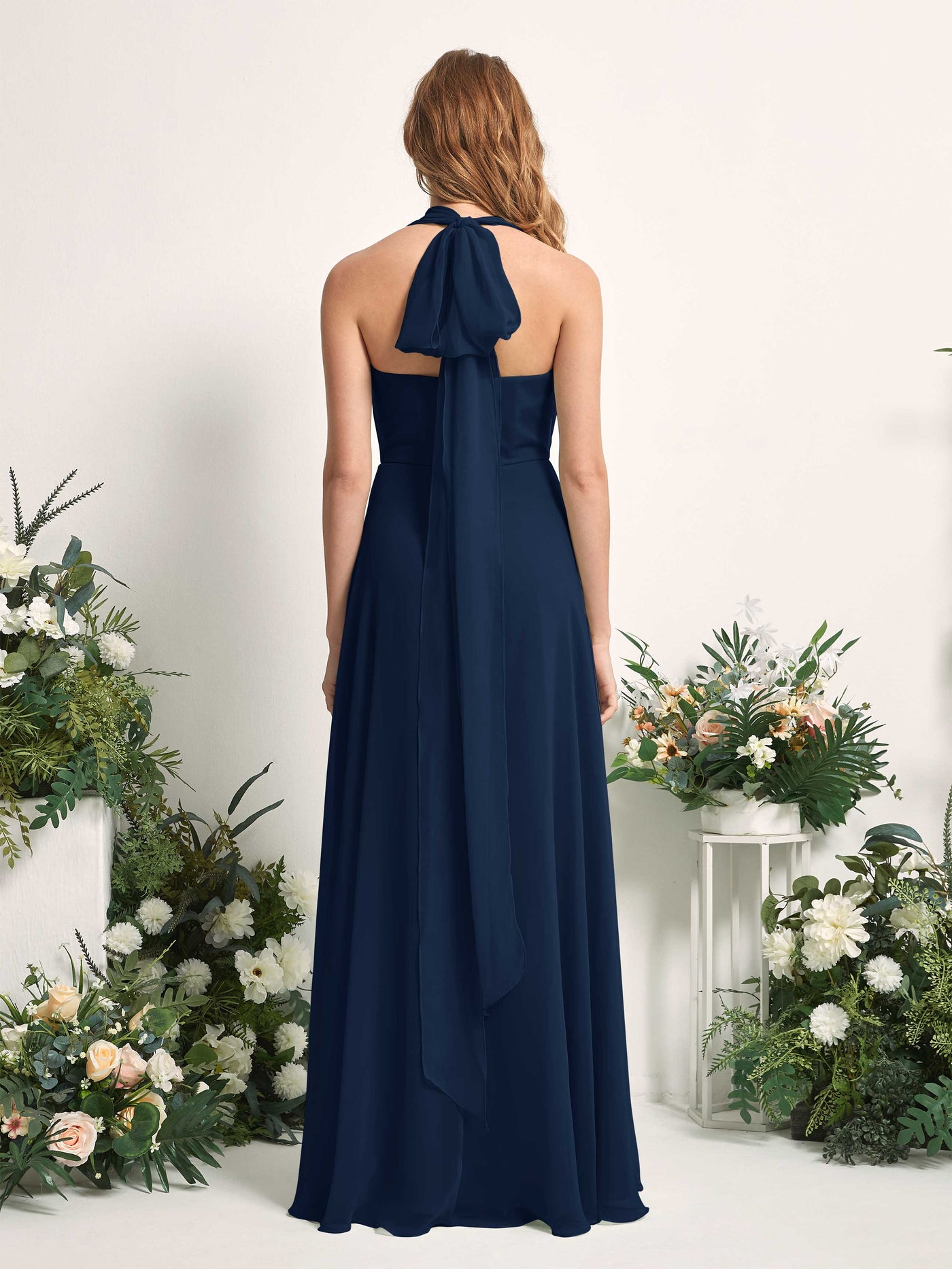 Carlyna Robe de demoiselle d'honneur Trapèze Col coeur Longueur ras du sol Bleu Marine #couleur_bleu-marine