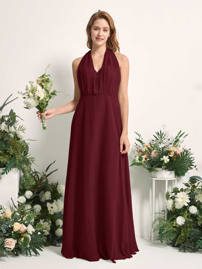 Carlyna Robe de demoiselle d'honneur Trapèze Col coeur Longueur ras du sol Bordeaux #couleur_bordeaux
