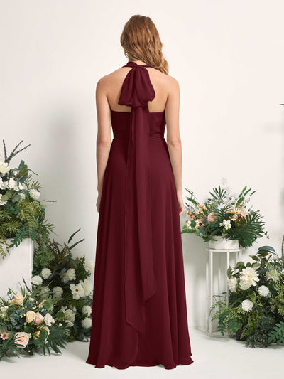 Carlyna Robe de demoiselle d'honneur Trapèze Col coeur Longueur ras du sol Bordeaux #couleur_bordeaux