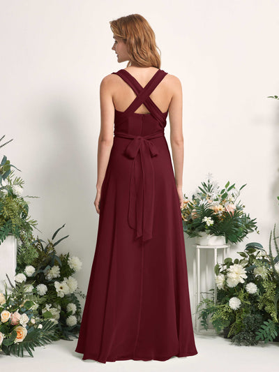 Carlyna Robe de demoiselle d'honneur Trapèze Col coeur Longueur ras du sol Bordeaux #couleur_bordeaux