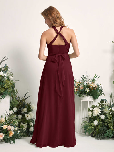 Carlyna Robe de demoiselle d'honneur Trapèze Col coeur Longueur ras du sol Bordeaux #couleur_bordeaux