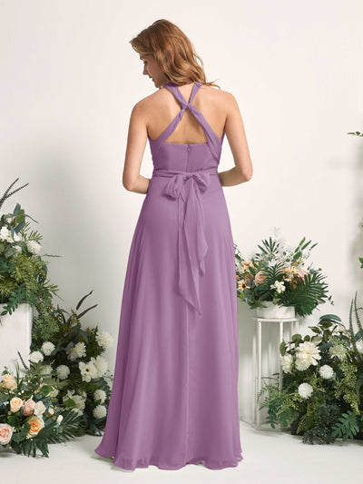 Carlyna Robe de demoiselle d'honneur Trapèze Col coeur Longueur ras du sol Brume Orchidée #couleur_brume-orchid-e