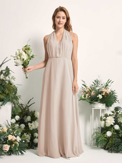 Carlyna Robe de demoiselle d'honneur Trapèze Col coeur Longueur ras du sol Champagne #couleur_champagne
