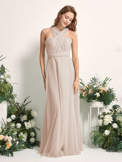 Carlyna Robe de demoiselle d'honneur Trapèze Col coeur Longueur ras du sol Champagne #couleur_champagne