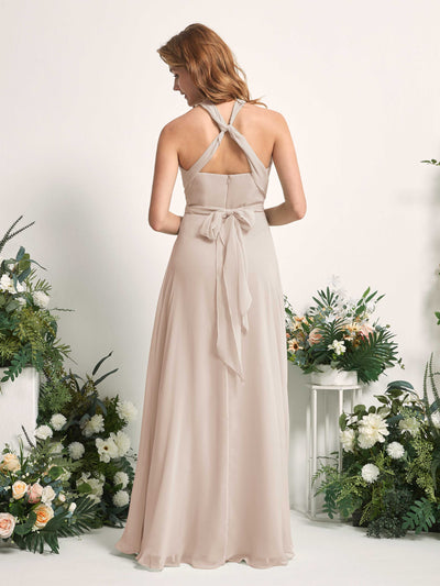 Carlyna Robe de demoiselle d'honneur Trapèze Col coeur Longueur ras du sol Champagne #couleur_champagne