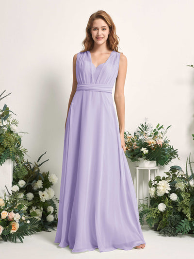 Carlyna Robe de demoiselle d'honneur Trapèze Col coeur Longueur ras du sol Lilas #couleur_lilas