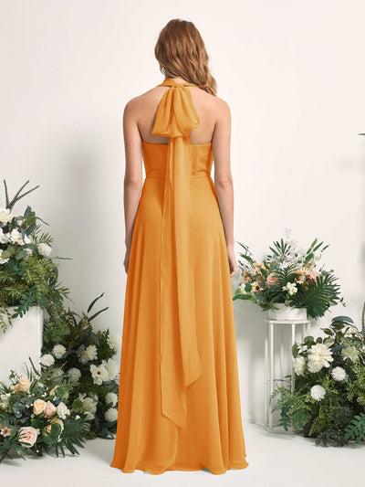 Carlyna Robe de demoiselle d'honneur Trapèze Col coeur Longueur ras du sol Mangue #couleur_mangue