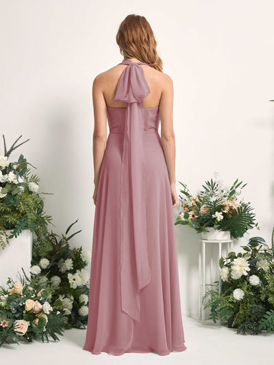 Carlyna Robe de demoiselle d'honneur Trapèze Col coeur Longueur ras du sol Mauve Vintage #couleur_mauve-vintage