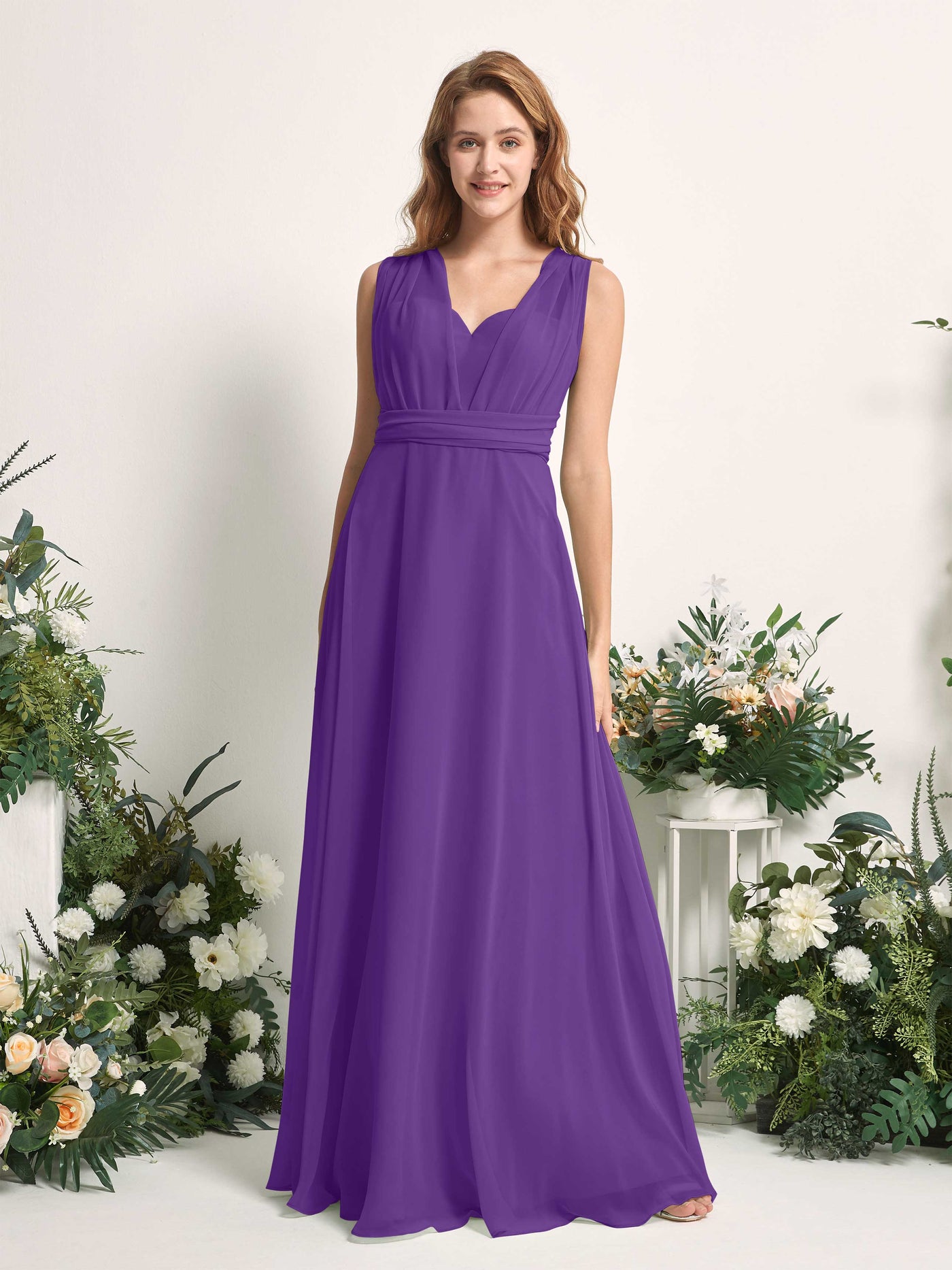 Carlyna Robe de demoiselle d'honneur Trapèze Col coeur Longueur ras du sol Régence #couleur_r-gence
