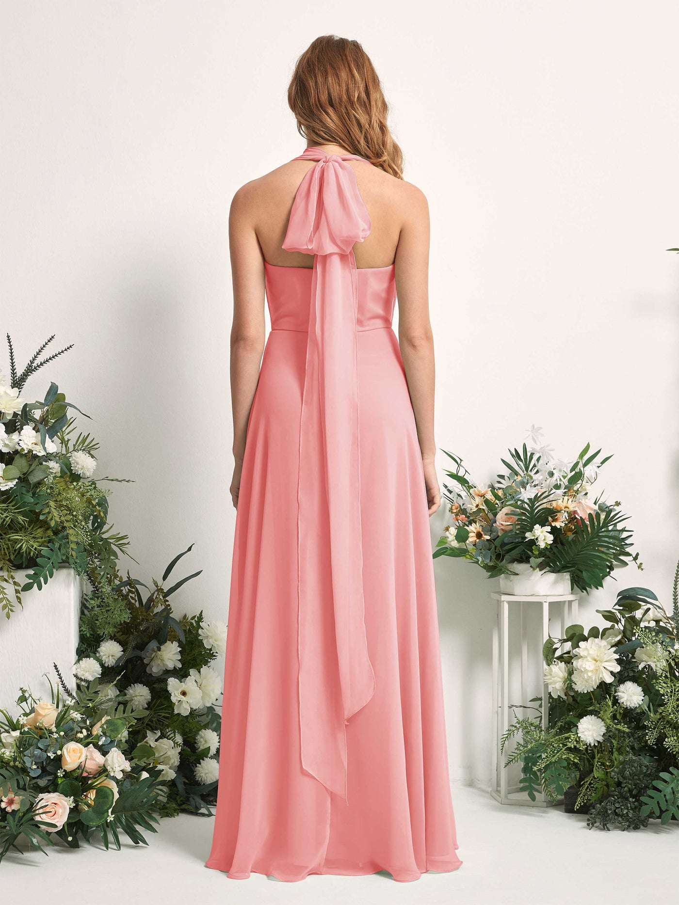 Carlyna Robe de demoiselle d'honneur Trapèze Col coeur Longueur ras du sol Rose Ballet #couleur_rose-ballet