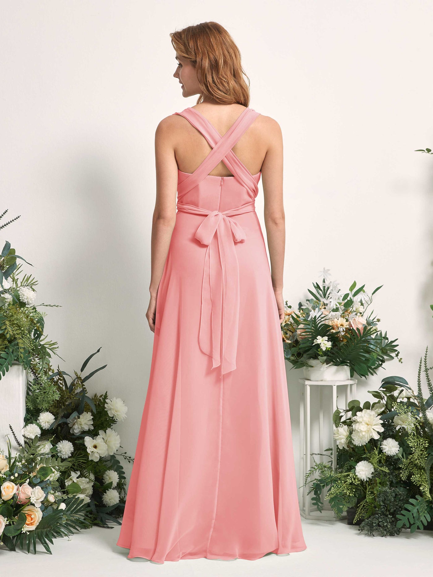 Carlyna Robe de demoiselle d'honneur Trapèze Col coeur Longueur ras du sol Rose Ballet #couleur_rose-ballet