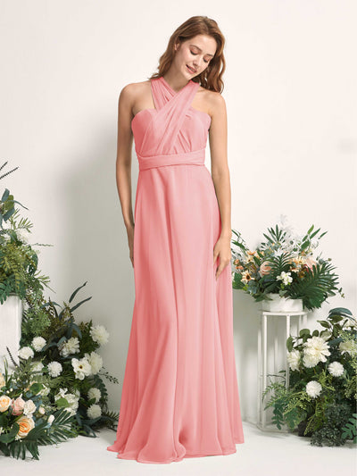 Carlyna Robe de demoiselle d'honneur Trapèze Col coeur Longueur ras du sol Rose Ballet #couleur_rose-ballet