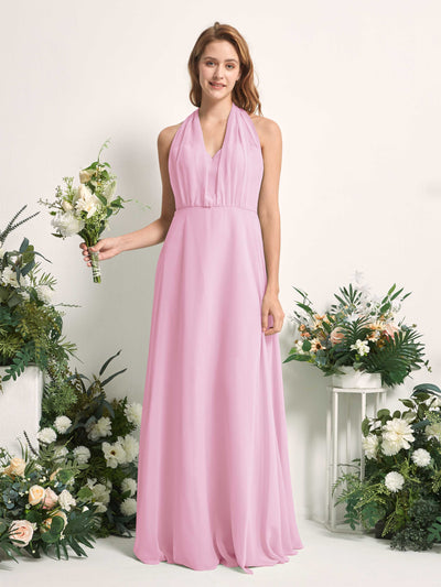 Carlyna Robe de demoiselle d'honneur Trapèze Col coeur Longueur ras du sol Rose Bonbon #couleur_rose-bonbon